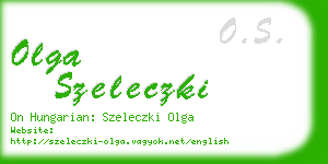 olga szeleczki business card